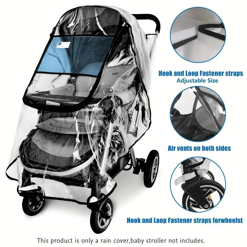 PandaEar Regenverdeck Kinderwagen transparent universal EVA