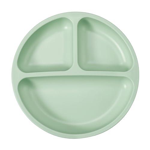 PandaEar Feeding Set Saugteller Löffel 4tlg Grau Grün