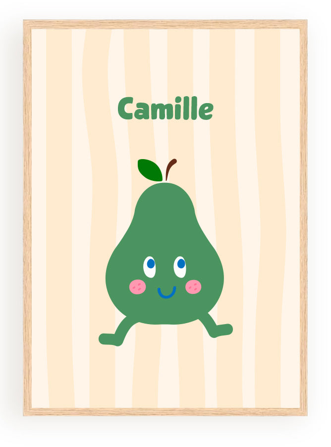 Les Petits Citrons La Papeterie Fruits Poster A4 mit Rahmen Zitrone