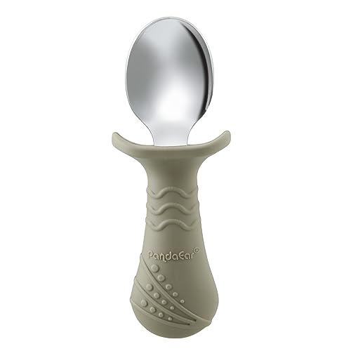 PandaEar Utensils Kinderbesteck 6er Beige Walnuss Grau Edelstahl