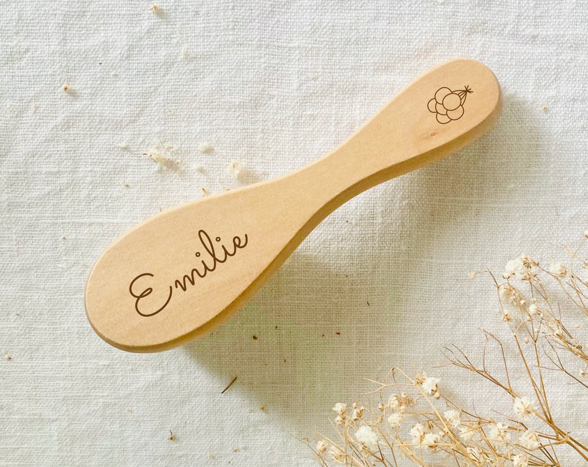 Les Petits Citrons La Chambre Haarbürste Holz 15 cm personalisiert