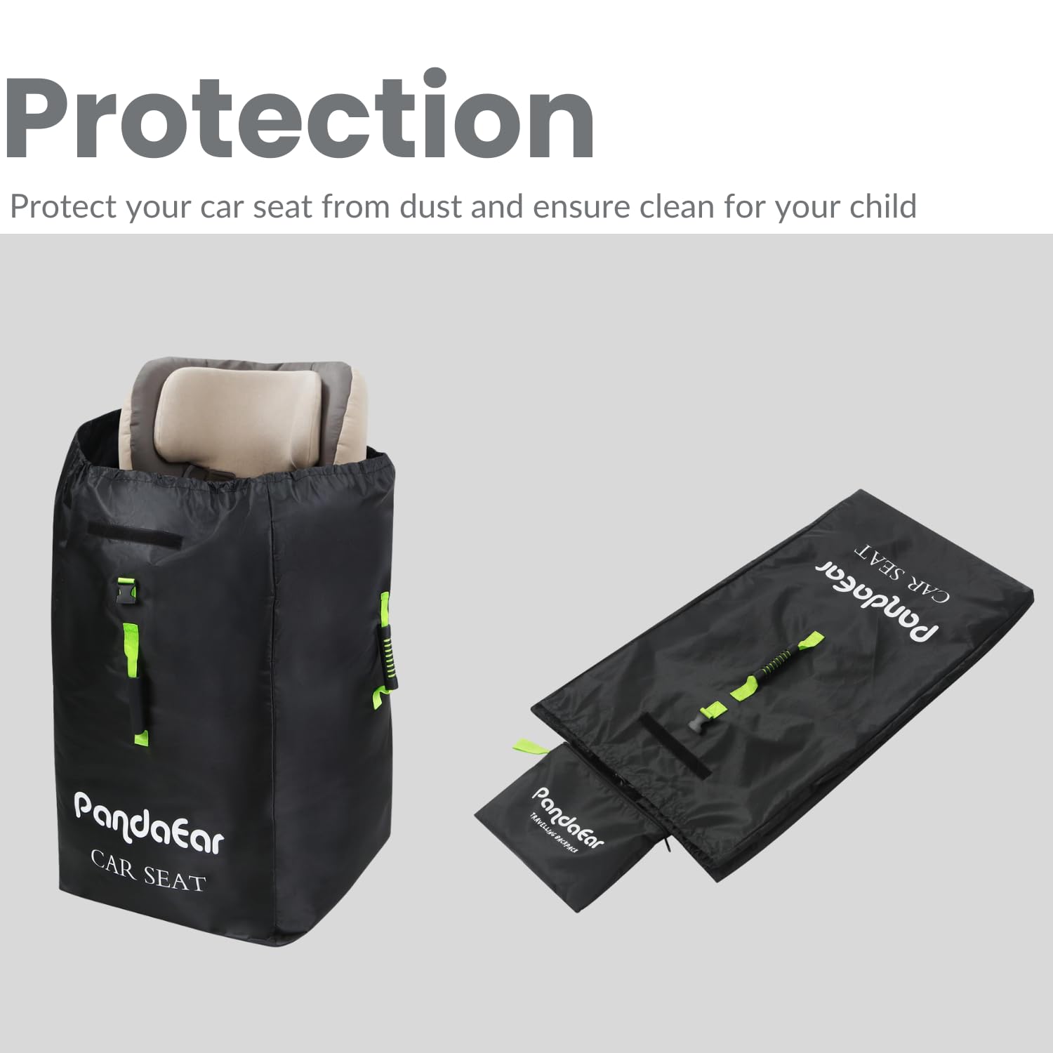 PandaEar Autositz Reisetasche Schwarz Universal 46x46x86