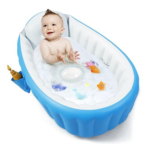 PandaEar aufblasbare Babybadewanne Blau mit Pumpe
