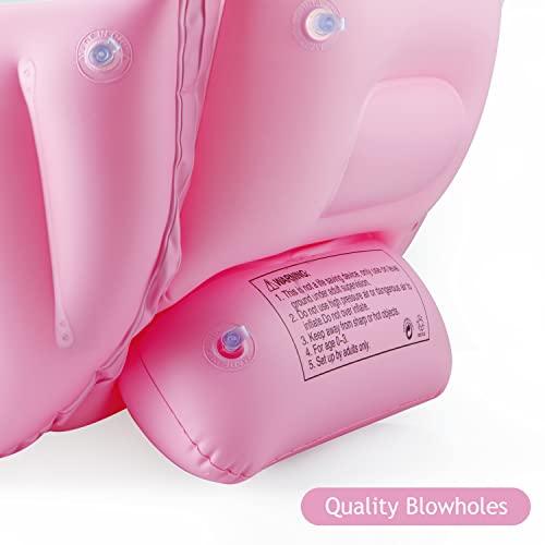 PandaEar Babybadewanne Aufblasbar Pink 0-36 Monate Pumpe