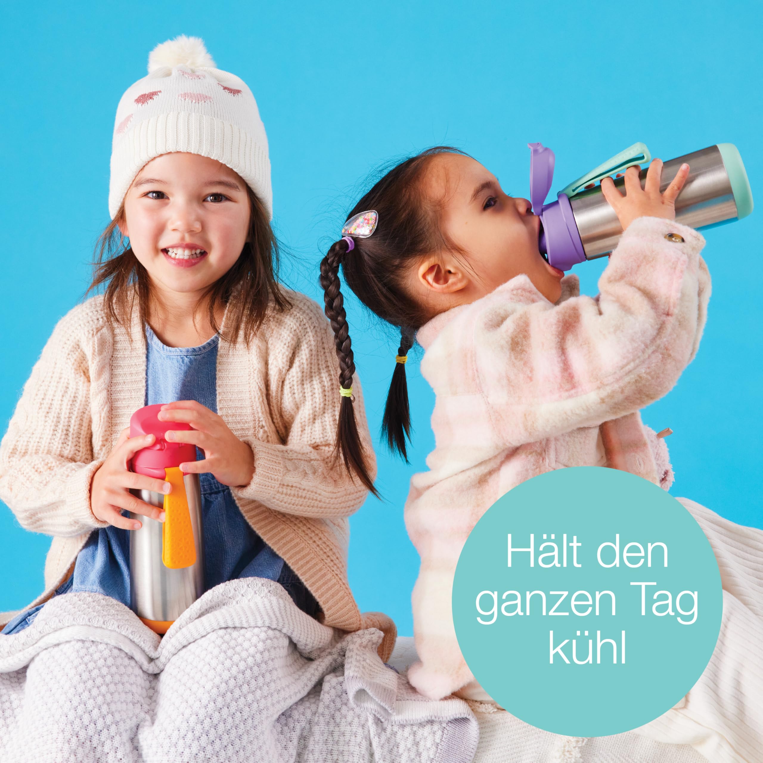 b.box Insulated Drink Bottle Trinkflasche 500ml Blau Schnabel