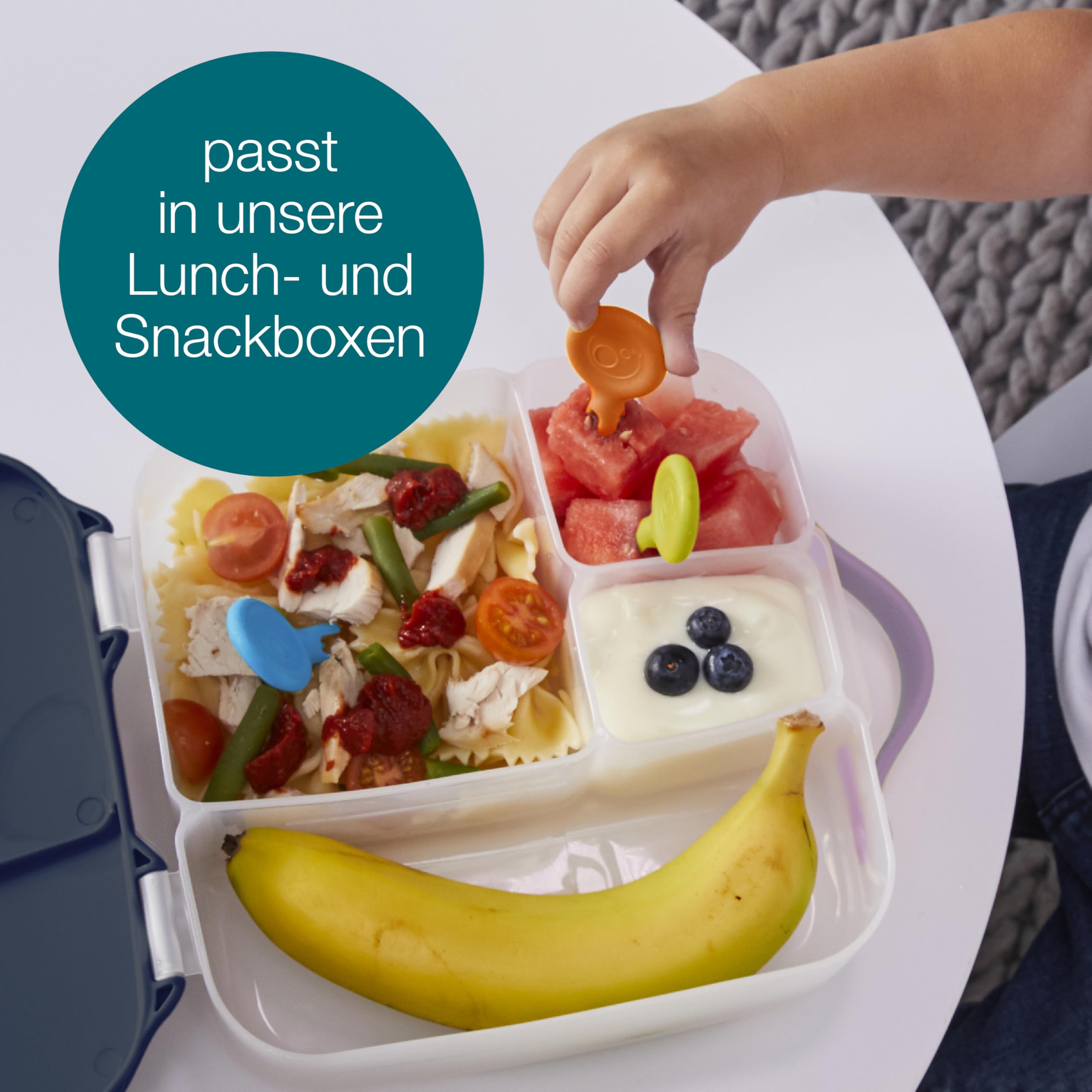 b.box Lunchbox Mini-Gabel Spieße 3er-Pack Kinder