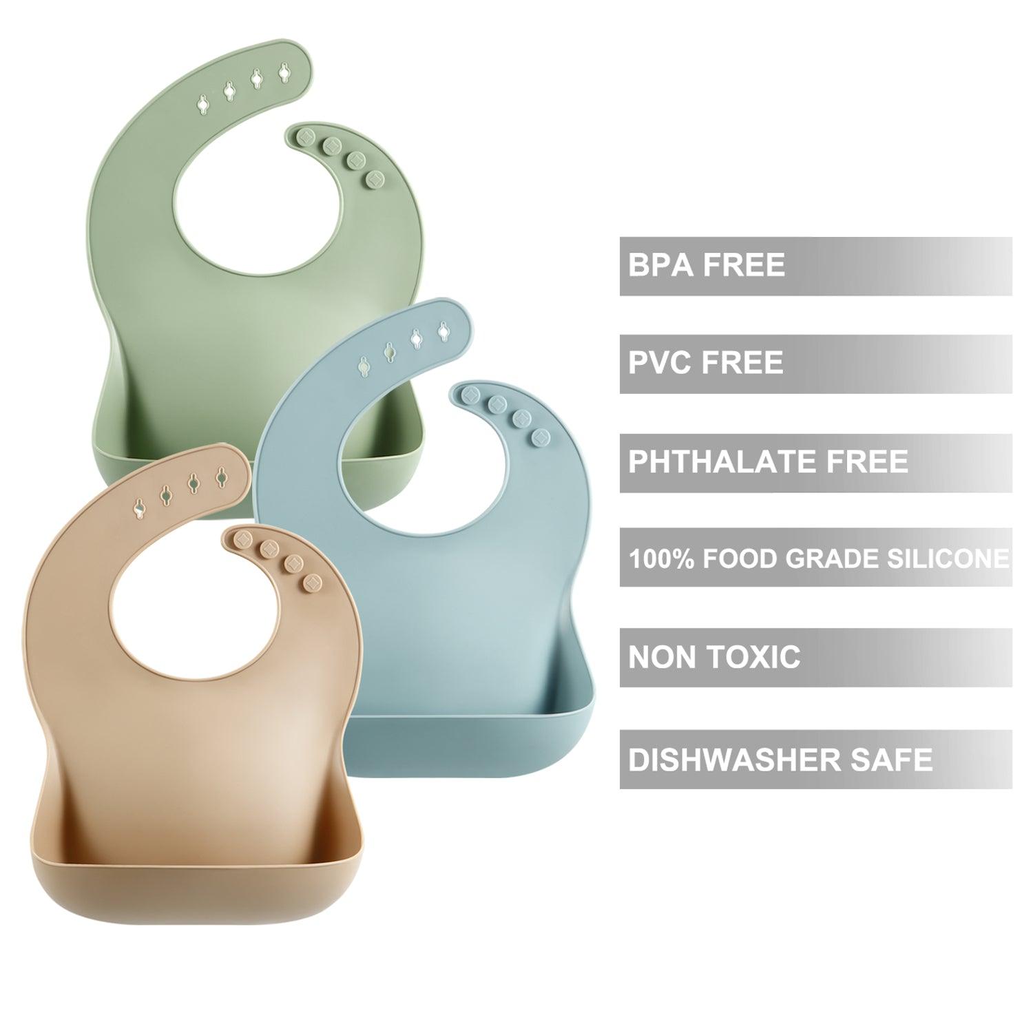 PandaEar Bibs Silikon Lätzchen 3er-Pack verstellbar