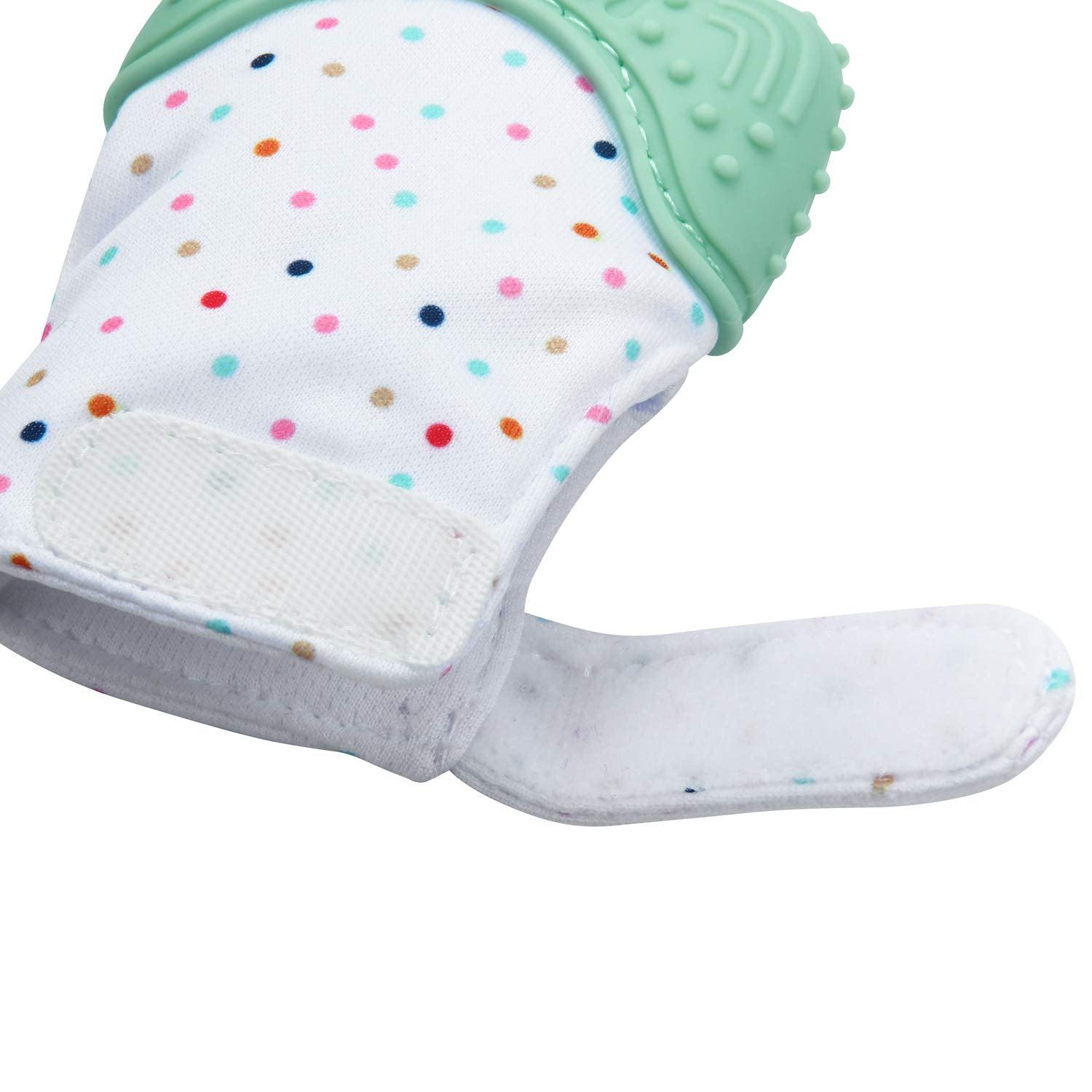 PandaEar Teethers Beißhandschuh Silikon 2er-Pack Blau & Grün