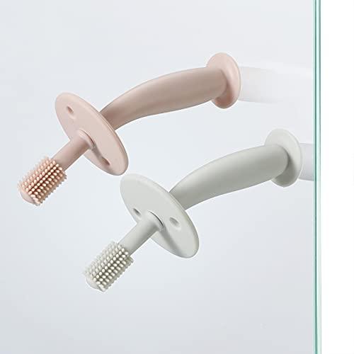 PandaEar Fingerzahnbürste Baby Silikon Zahnputztrainer 2er blau