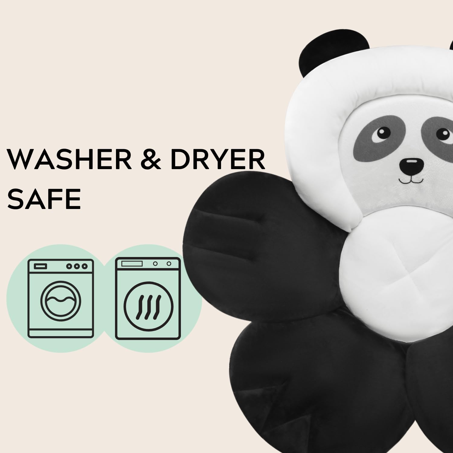 PandaEar Bath Pad Badeauflage Waschbecken Schwarz Blume
