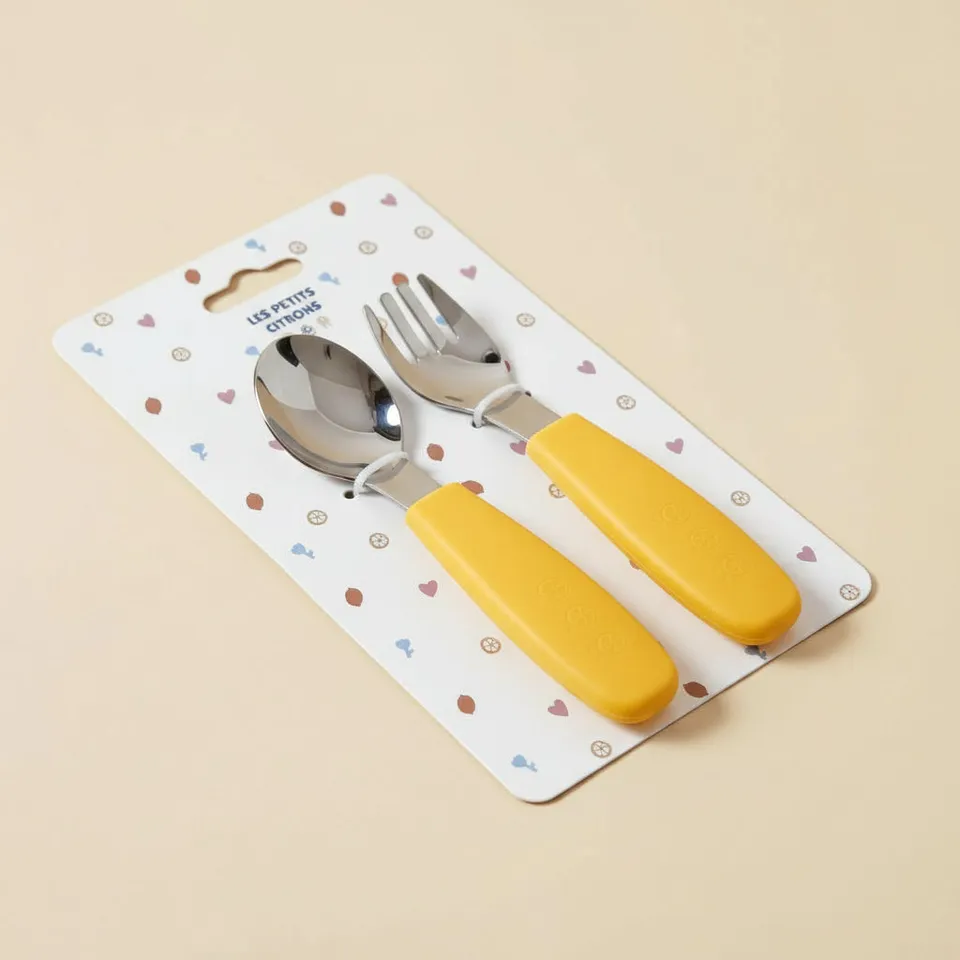 Les Petits Citrons Le Repas Xavier Kinderbesteck Edelstahl Rose Esslernen