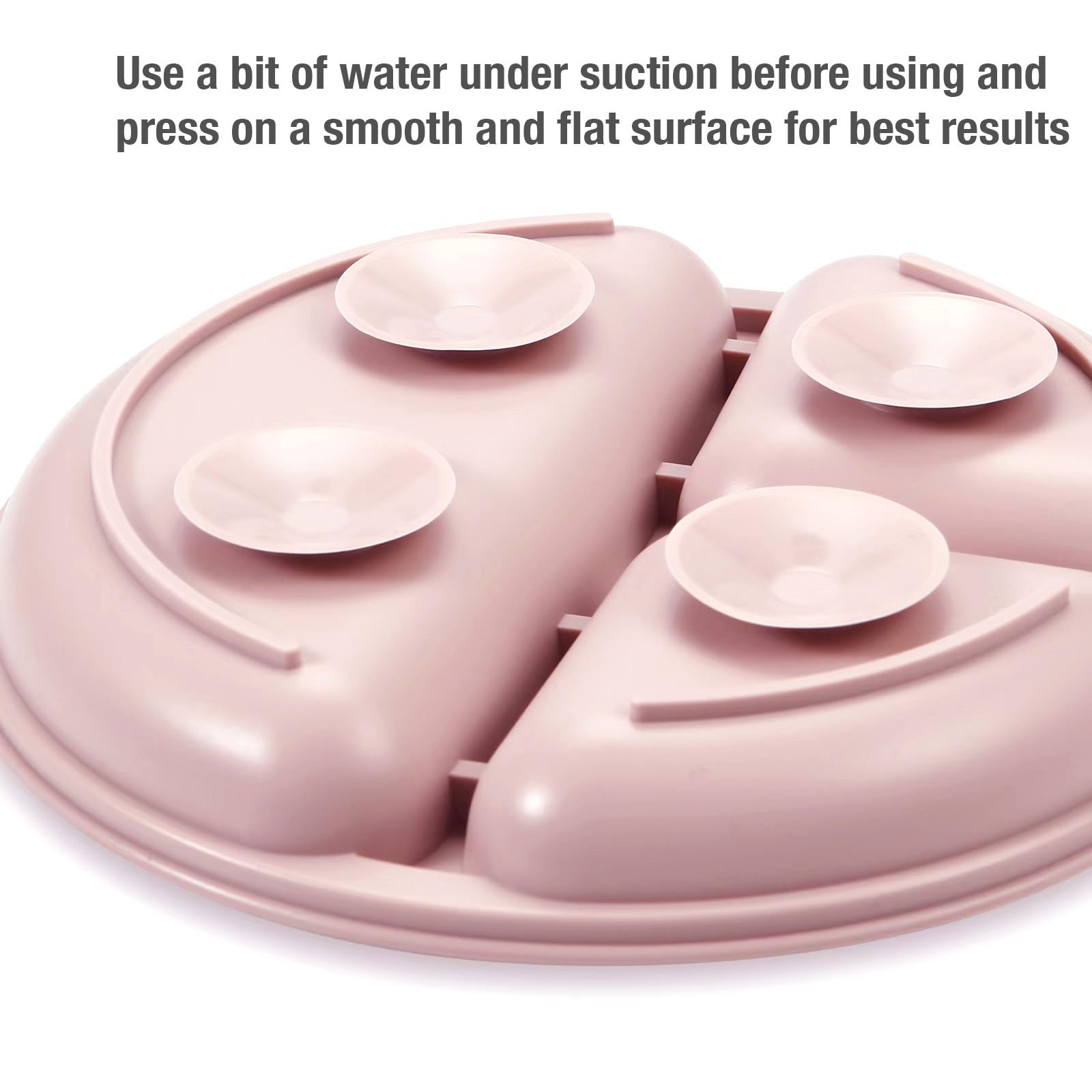PandaEar Plates Saugteller 3er-Set Rosa Silikon abgeteilt