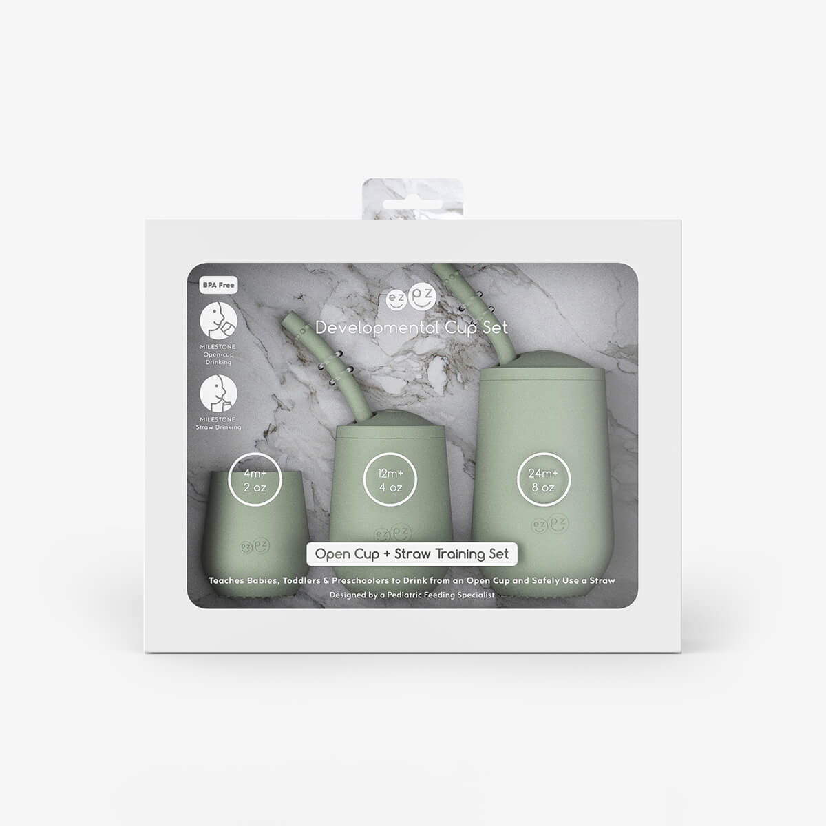 ezpz Basics Collection Developmental Cup Set 5-Pack Blush Silikon