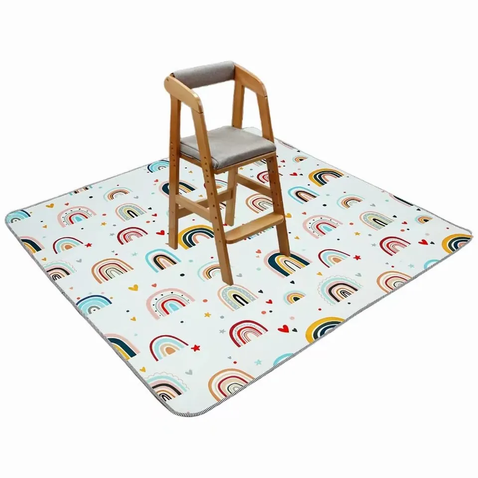 PandaEar Placemats Splat Mat Bodenschutzmatte Regenbogen 130x130