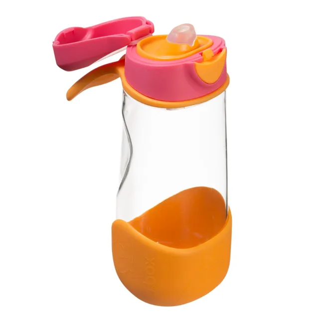 b.box Sport Spout Trinkflasche 450 ml Shake Erdbeere Tritan