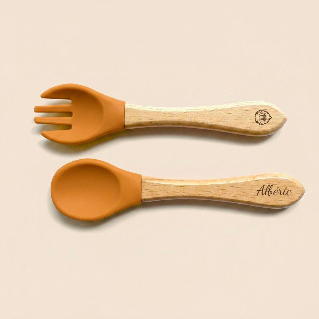 Les Petits Citrons Le Repas Hubert Babybesteck Silikon Blau