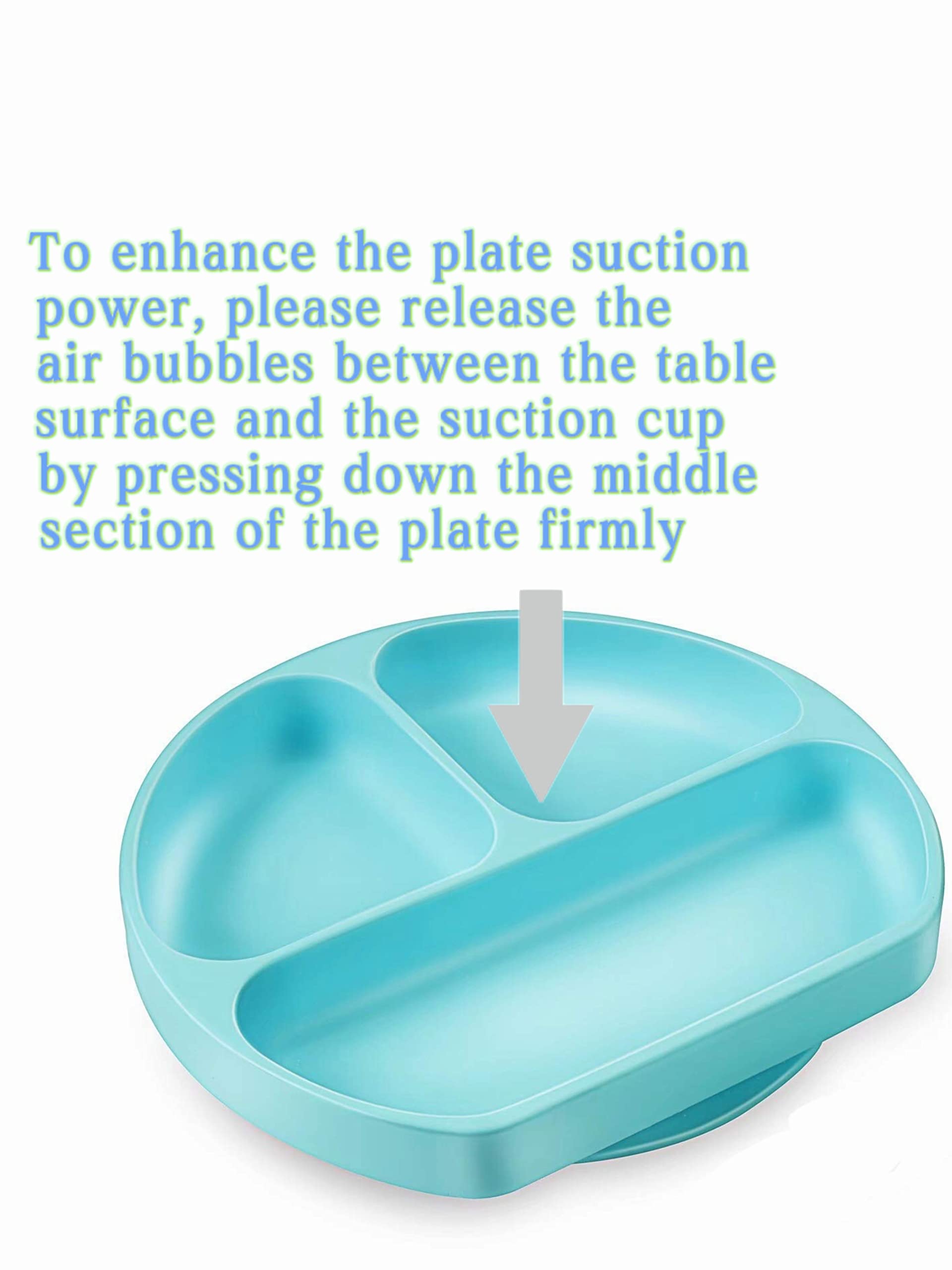 PandaEar Plates Saugteller Silikon Hellblau Esslernen