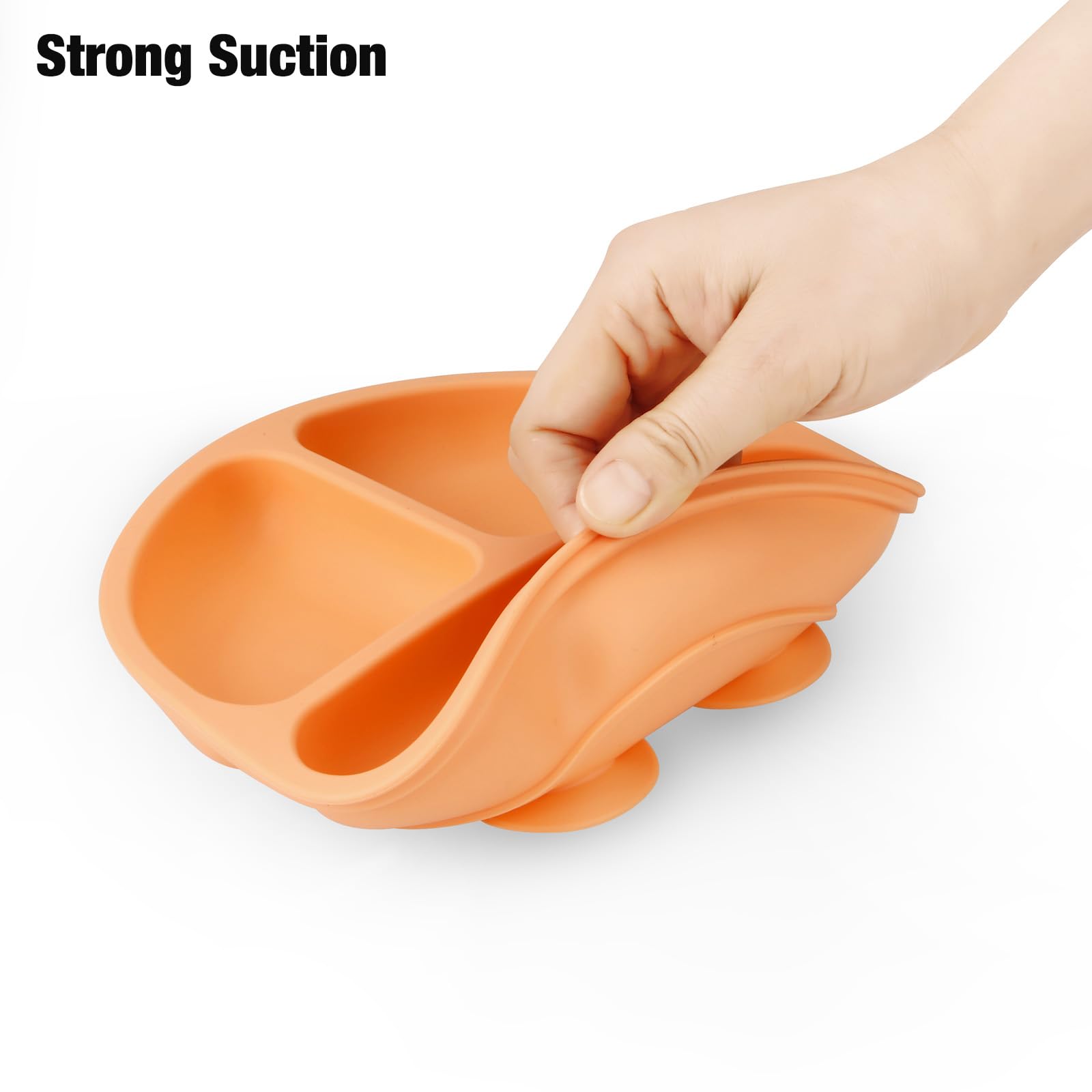 PandaEar Plates Abteilteller 3er Pack Orange Silikon