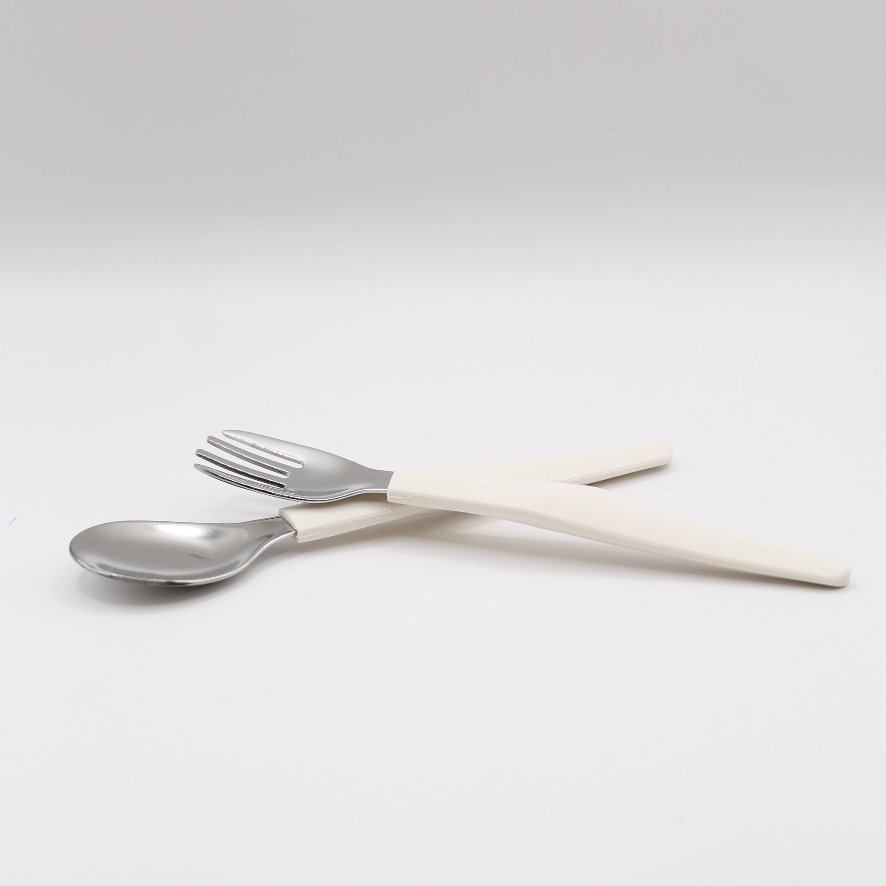 everyday baby Tableware Kinderbesteck Hellbeige Edelstahl Silikon