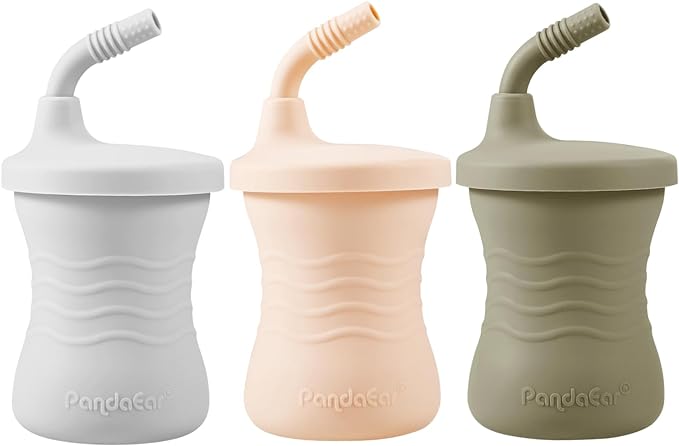 PandaEar Cup Trainingsbecher Silikon 150ml 3er Dunkelblau