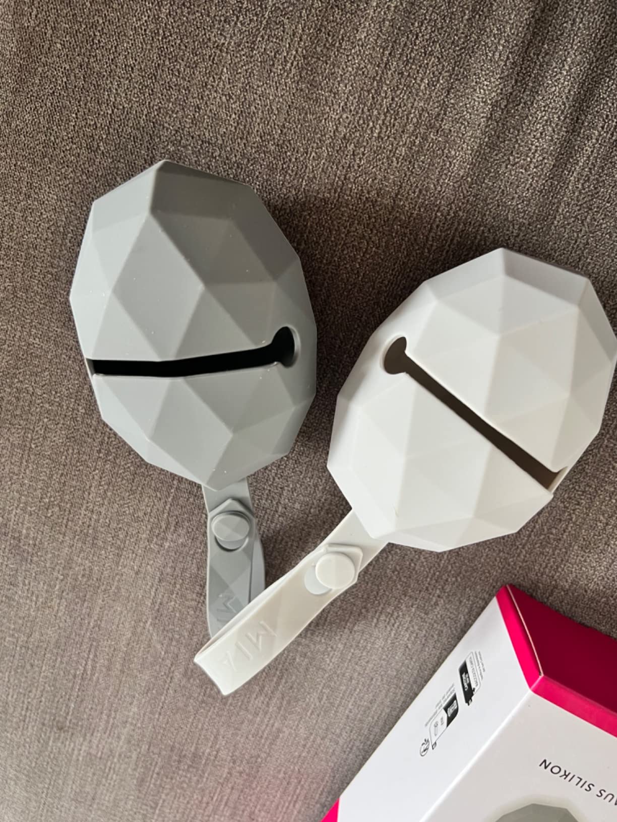MiaMia Schnullerbox Set Silikon Grau 2er BPA-frei