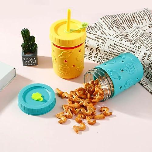 PandaEar Cup Glasbecher Mason Jar 4er-Pack Multicolor