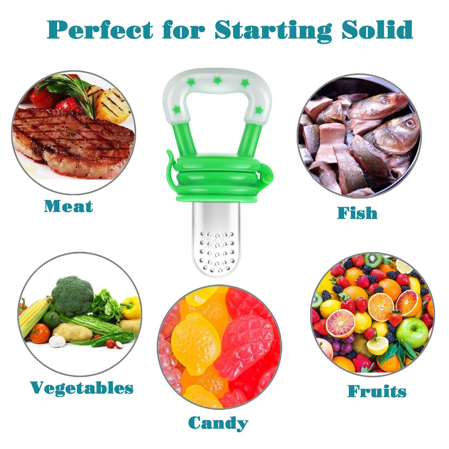 PandaEar Pacifiers Fruchtsauger Silikon 3er-Pack mit Clip BPA-frei