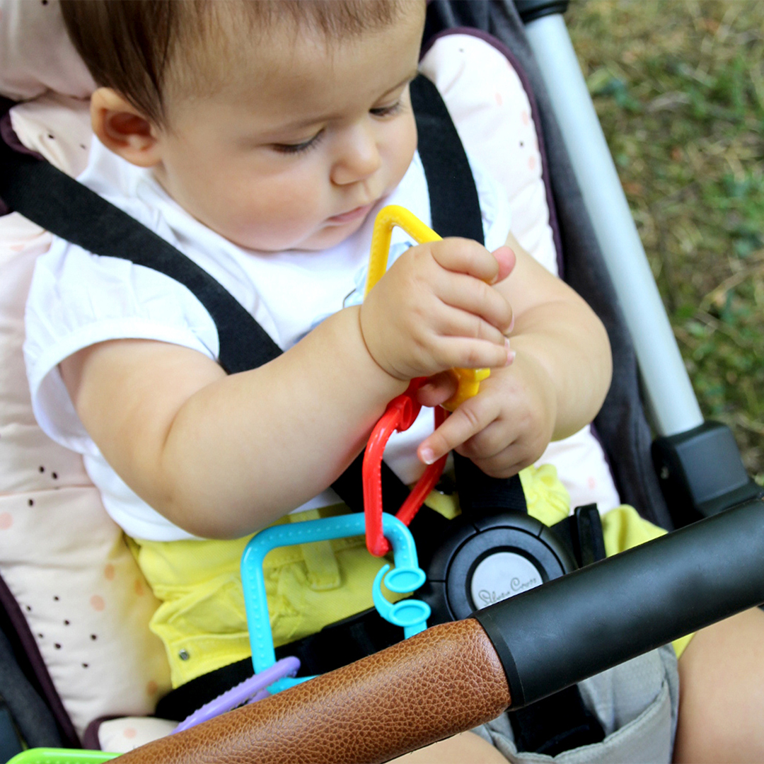 BabyJem Oyuncak Spielzeugkette 5-teilig mit Beißring ab 3 Monate