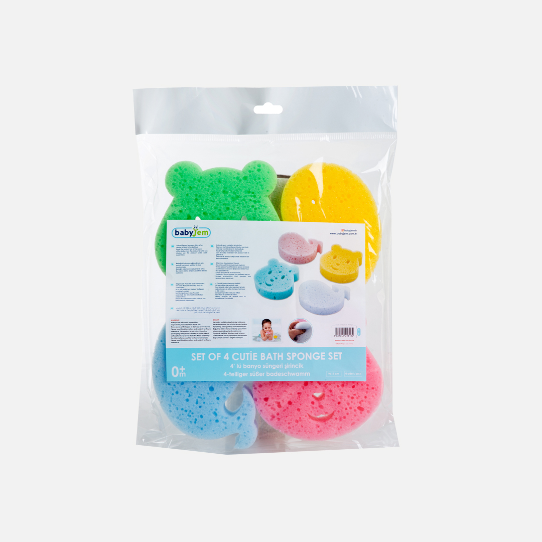 BabyJem Banyo Badeschwamm 4er weich bunt
