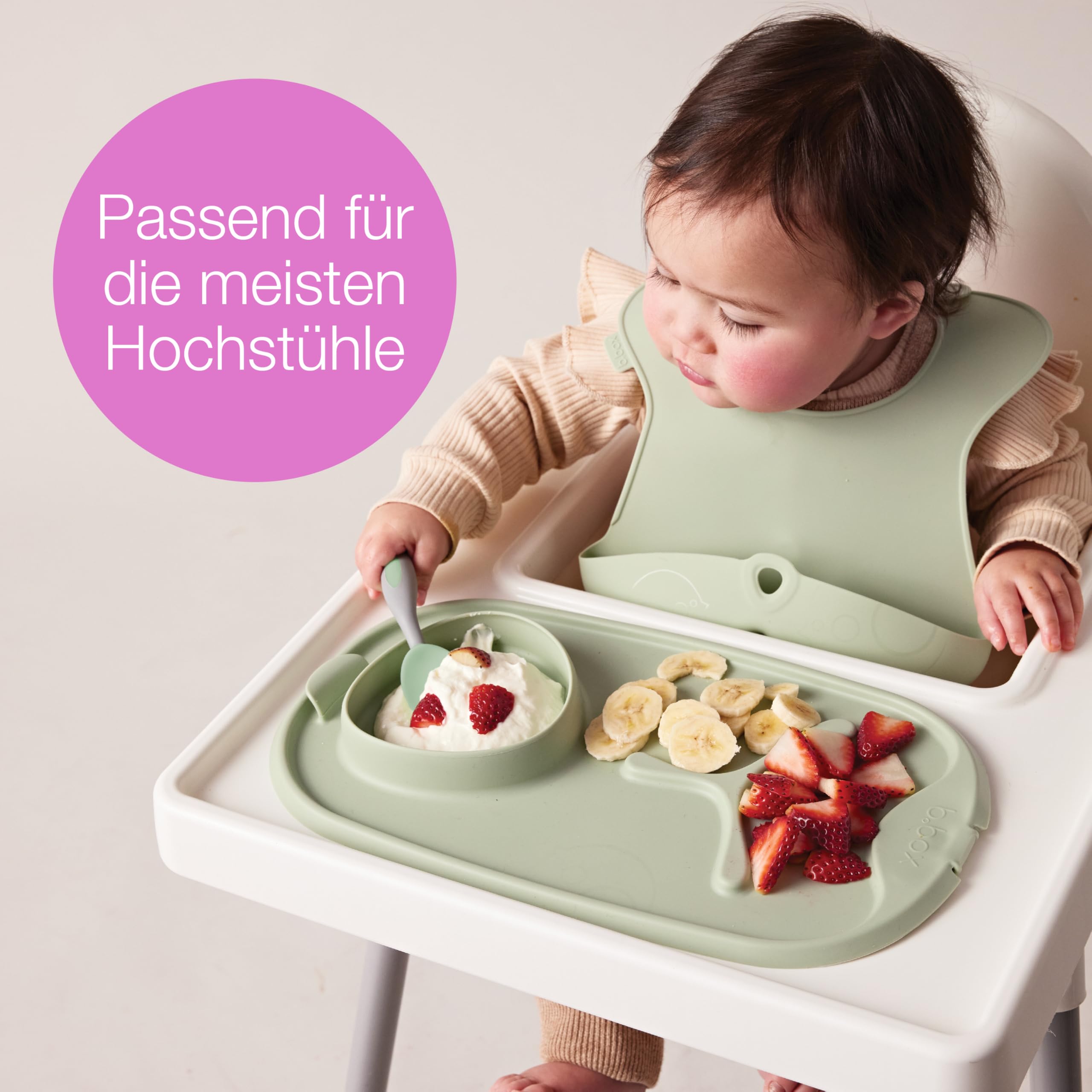 b.box Roll + Go Essensmatte Silikonteller mit Löffel