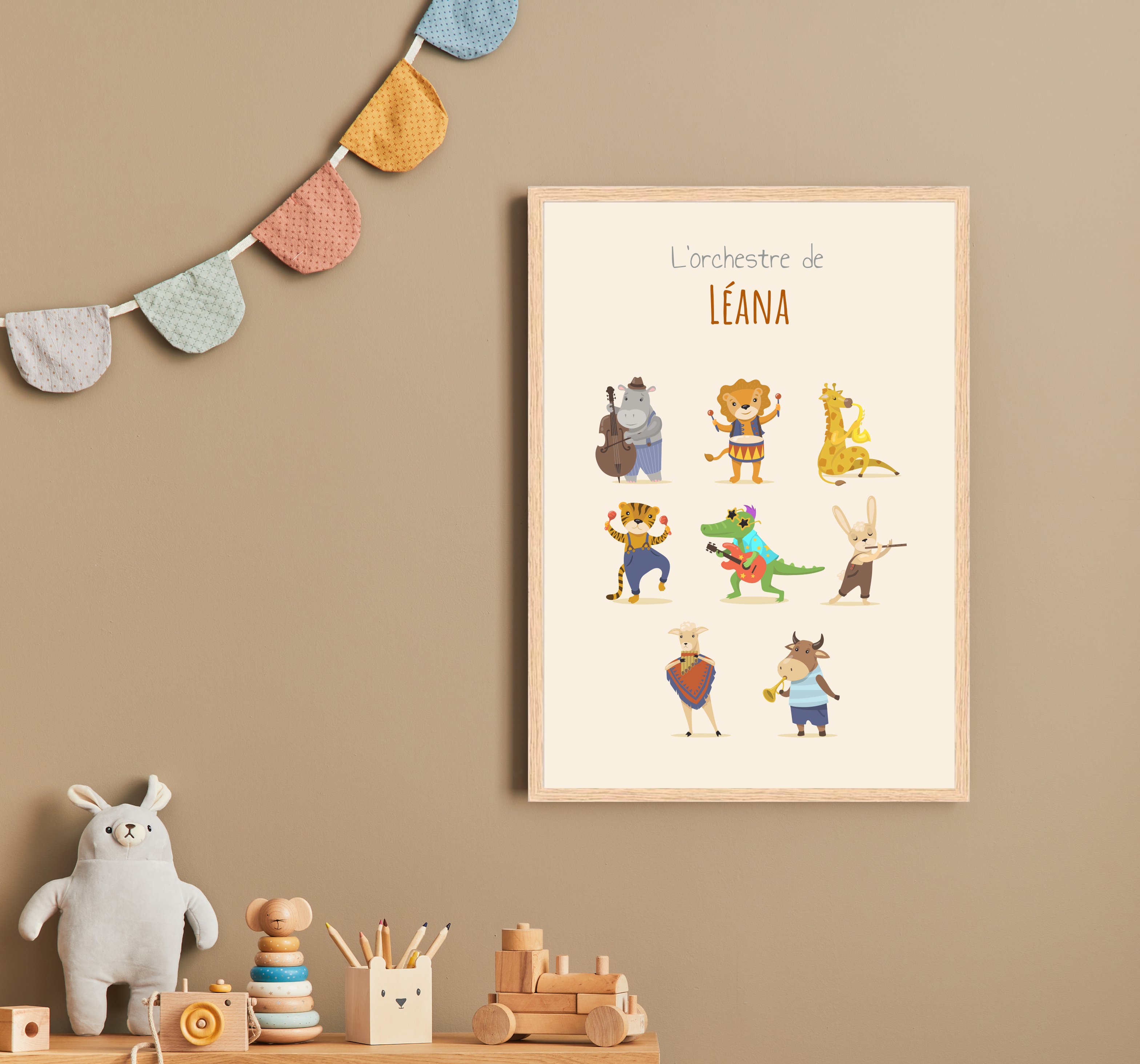 Les Petits Citrons La Papeterie Poster Orchester personalisiert mit Name A4