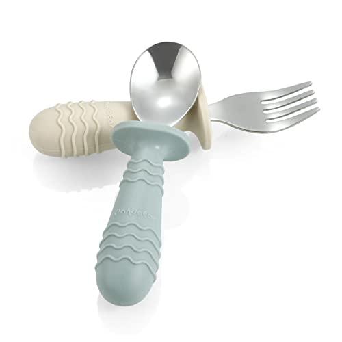 PandaEar Utensils Kinderbesteck 4-tlg Edelstahl Grün