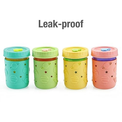 PandaEar Cup Glasbecher Mason Jar 4er-Pack Multicolor