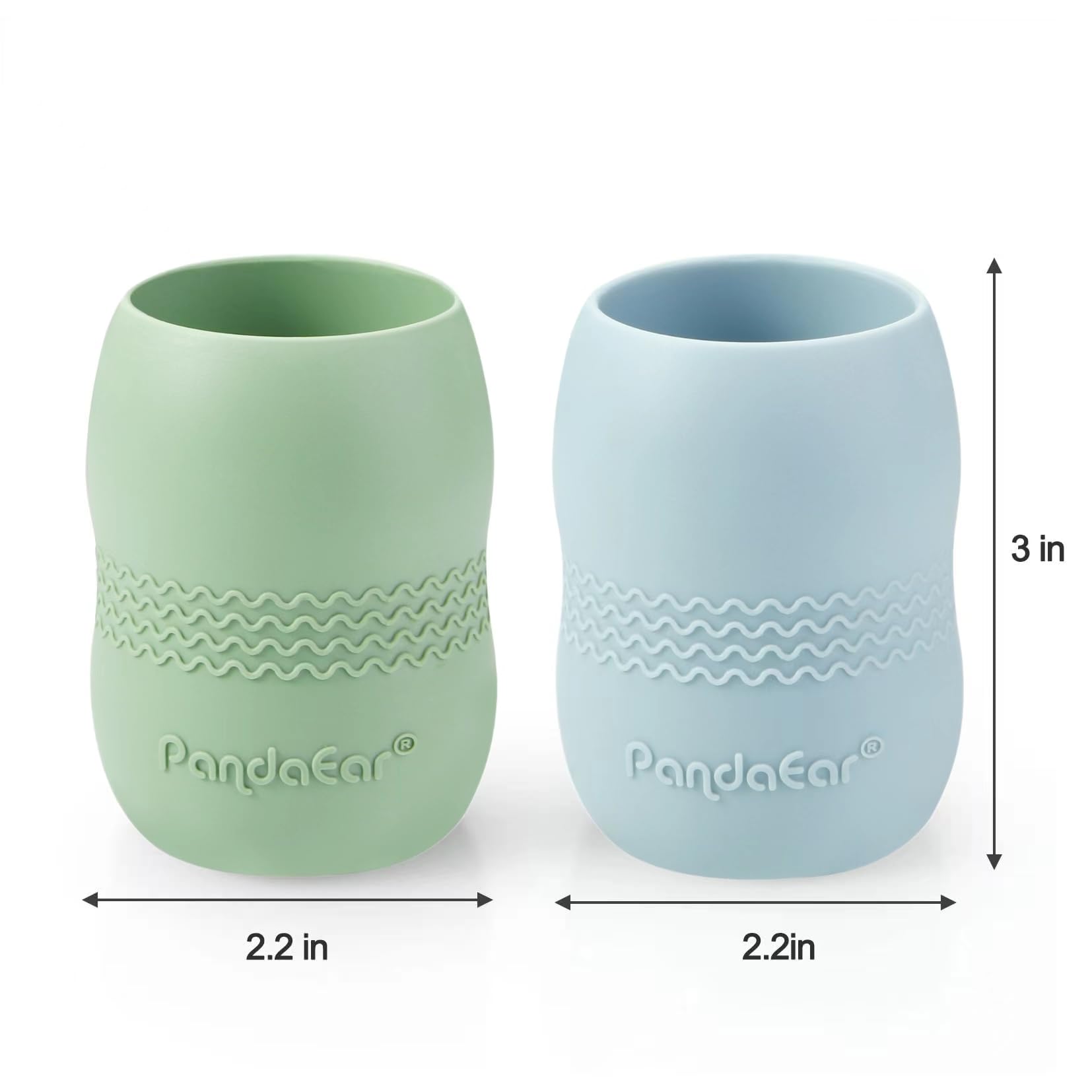 PandaEar Feeding Set Silikon Blau Grün Saugteller Becher Besteck