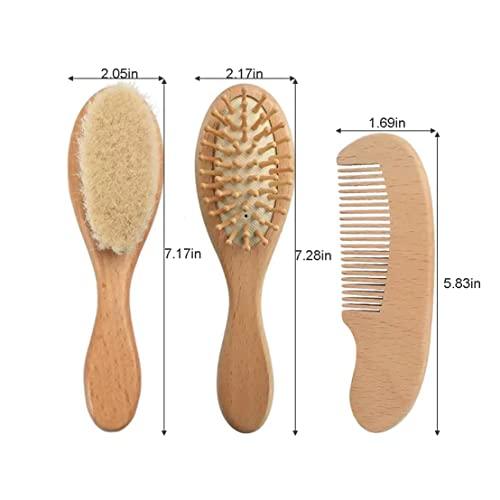 PandaEar Grooming Babybürste Kamm Set 3tlg Holz