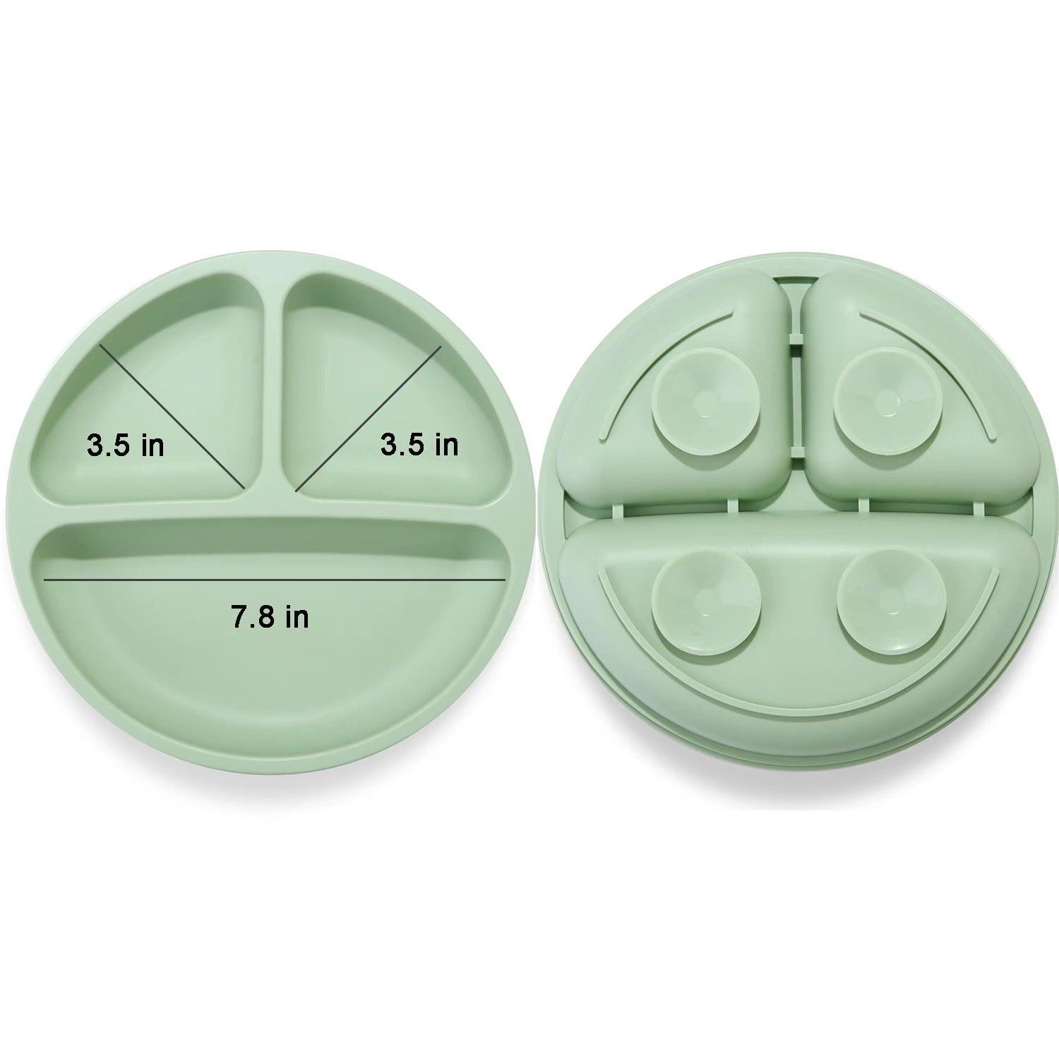 PandaEar Plates Saugteller Silikon unterteilt 3er Pack Blau