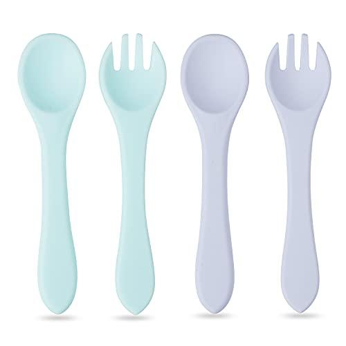PandaEar Utensils Löffel Gabel Silikon 4er Esslernen