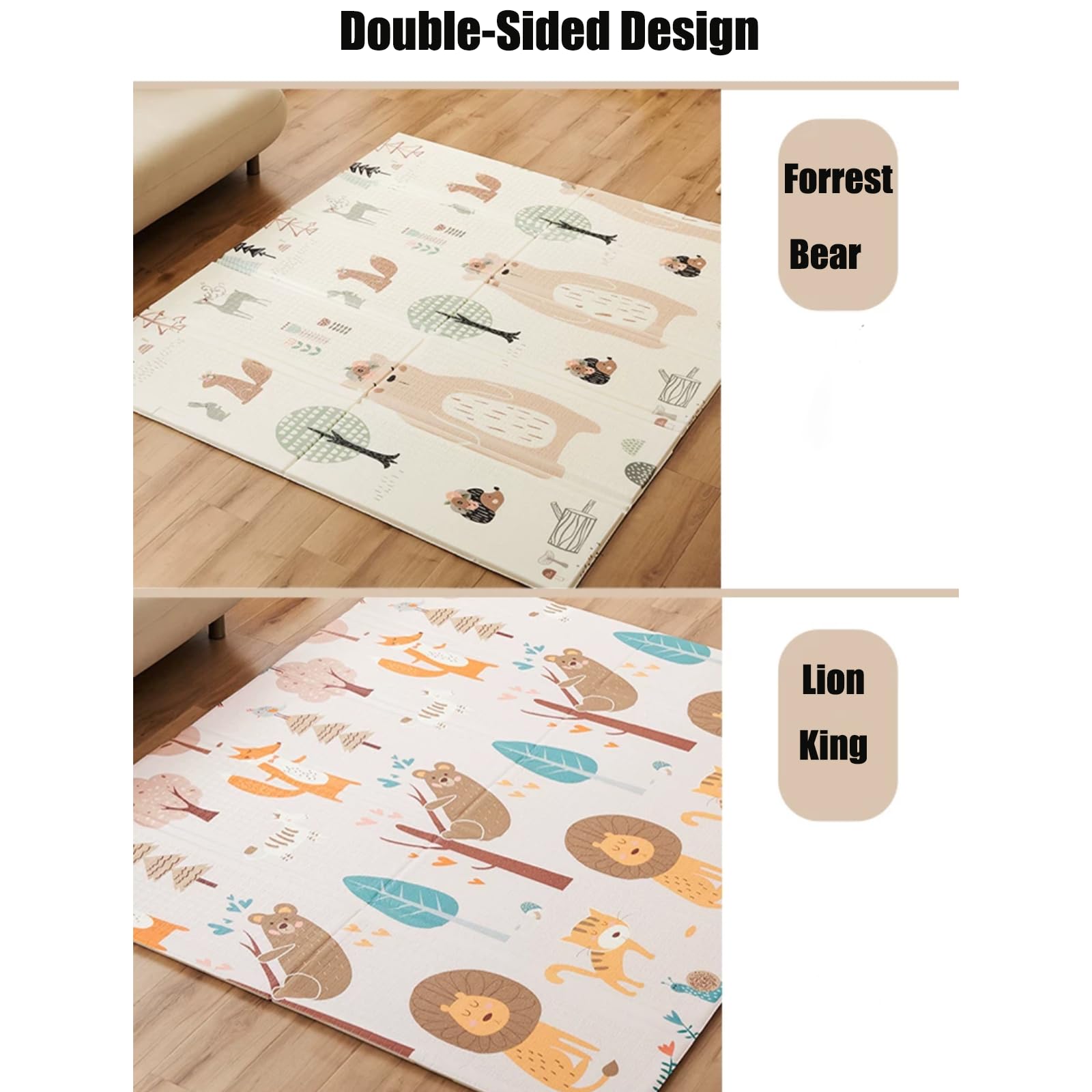 PandaEar Entertainment Play Mat Spielmatte 78x59 Wende XPE