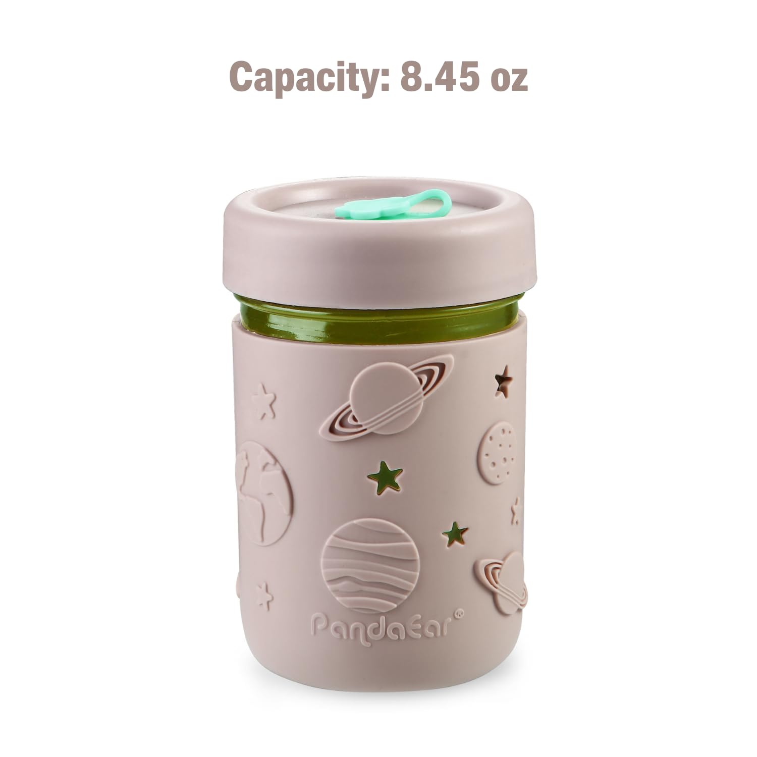 PandaEar Cup Toddle Glas Becher 4er-Pack Bunt mit Strohhalm