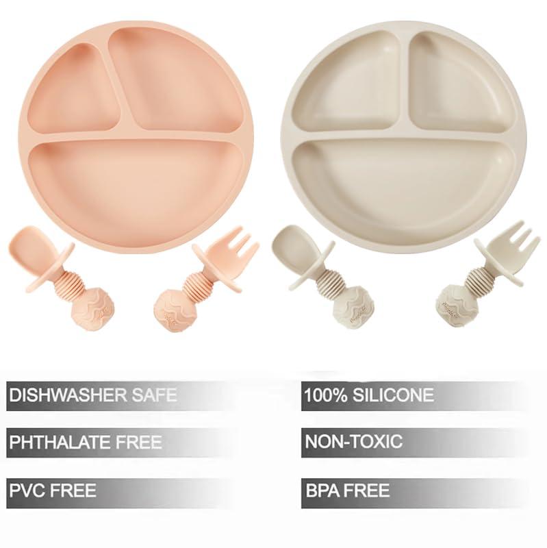 PandaEar Feeding Set Saugteller 6-tlg Silikon BPA-frei