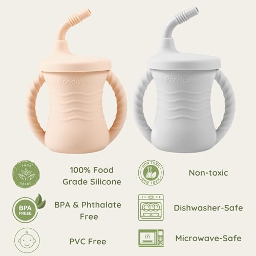 PandaEar Cup Training Becher Silikon 2er auslaufsicher