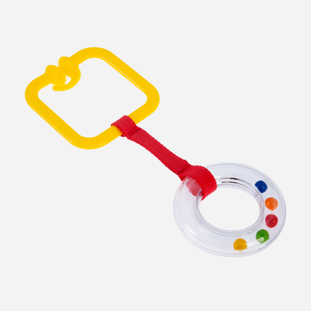 BabyJem Oyuncak Rassel Ring Anhänger eckig für Kinderwagen weich