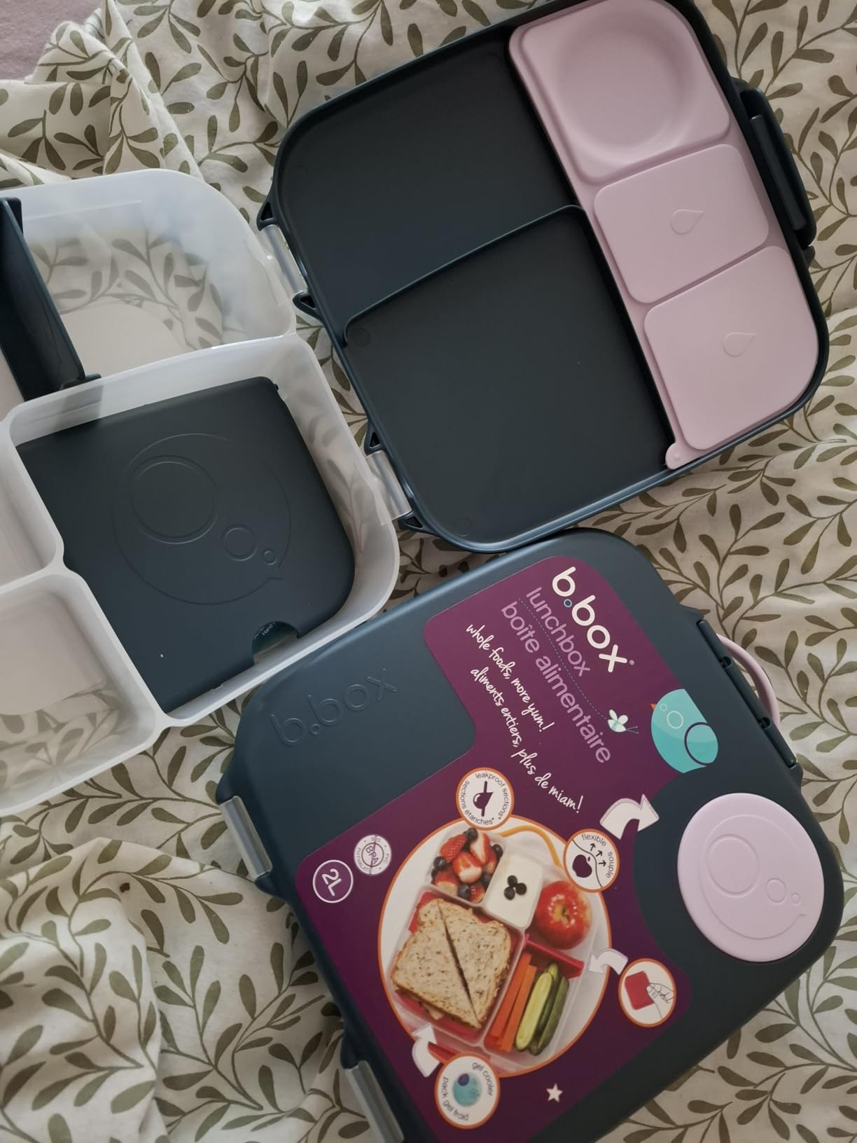b.box Lunchbox Bento Brotdose 4 Fächer Lilac Pop 20 cm