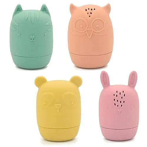 PandaEar Badespielzeug Silikon Tiere 4er Pack saugfest