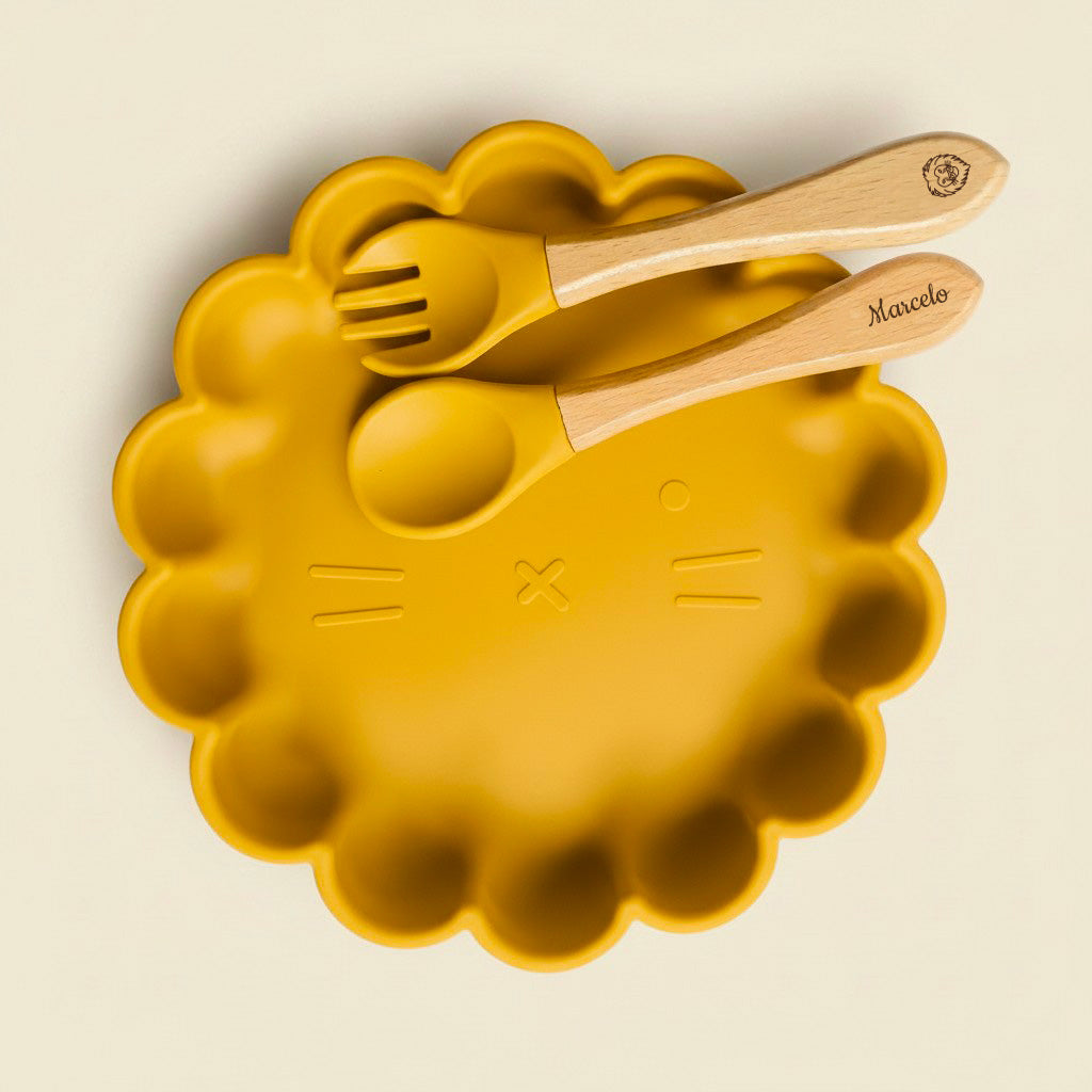Les Petits Citrons Le Repas Gaston Löwe Teller Hellblau Saugnapf