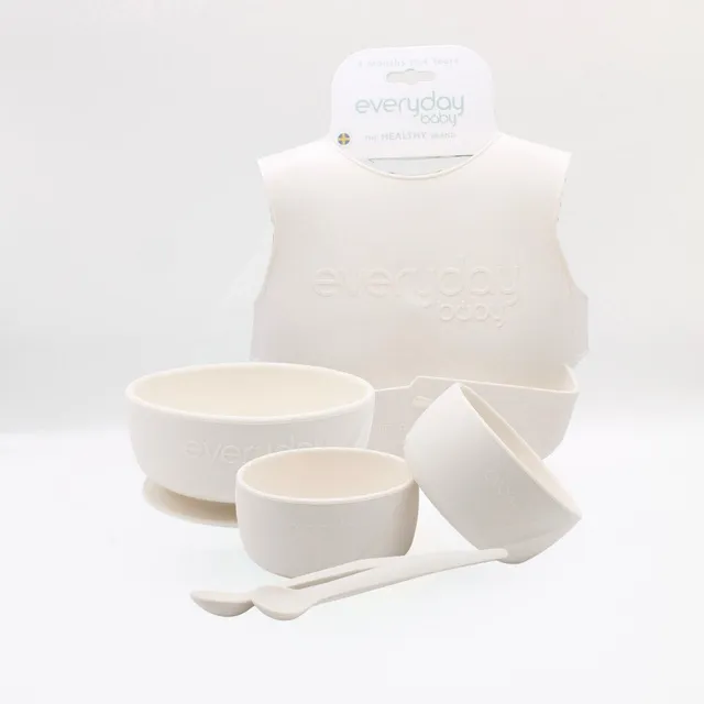Everyday Baby Esslern-Set Silikon Ljus Beige 6-teilig Esslernen