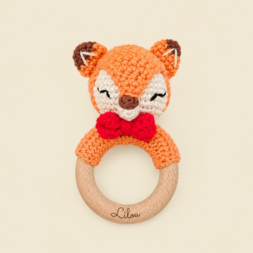 Les Petits Citrons Le Jeu Hochet Baby Elefant blau personalisiert