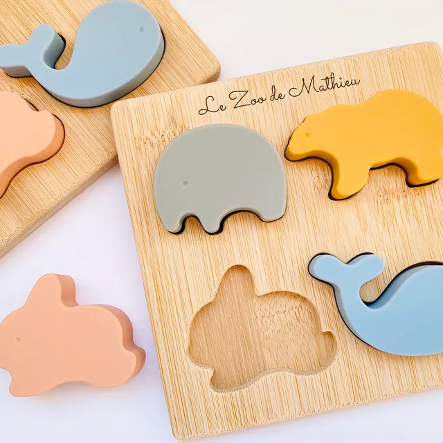Les Petits Citrons Le Jeu Malone Puzzle Silikon Holz 14x14 4 Tiere