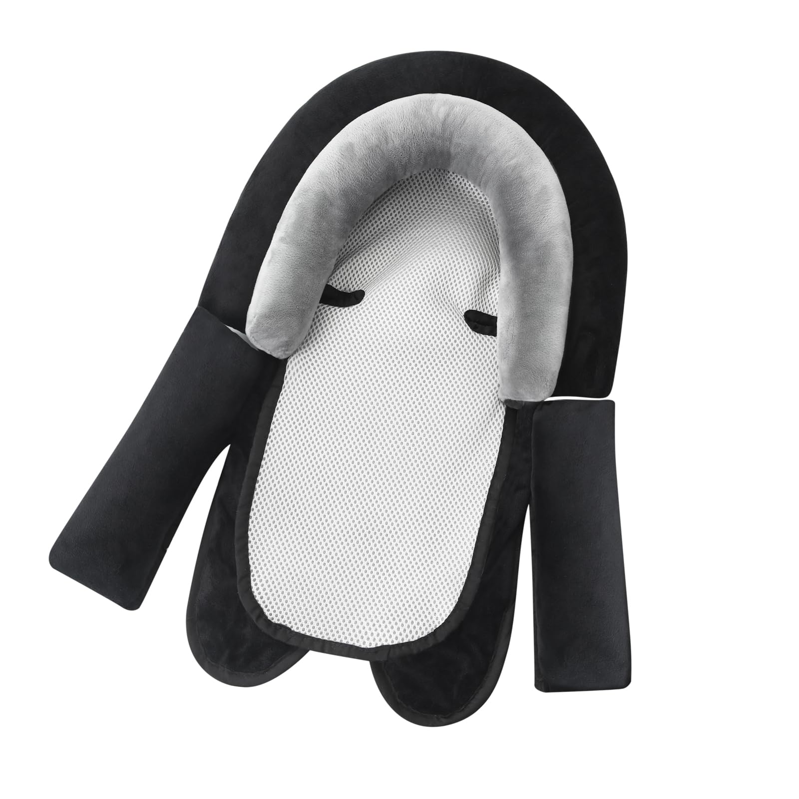 PandaEar Nursery Essentials Kopfstütze Sitzauflage Schwarz 3 in 1
