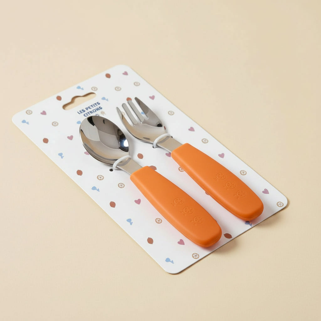 Les Petits Citrons Le Repas Xavier Kinderbesteck Edelstahl Rose Esslernen